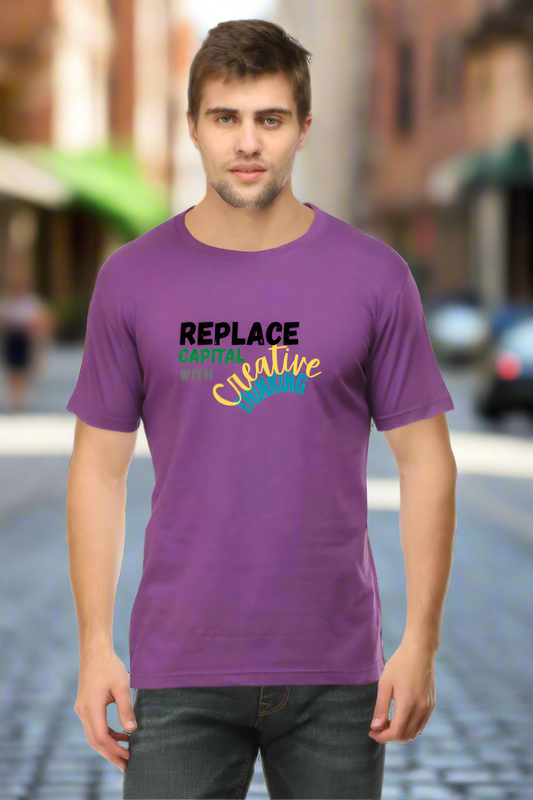 Creative Thinking T-Shirt with Light Bulb Brain Graphic Design