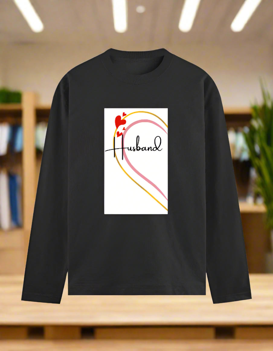 Husband Love Full Sleeve Cotton Graphic T-Shirt for Men – Gift for Anniversary – 7K Kart