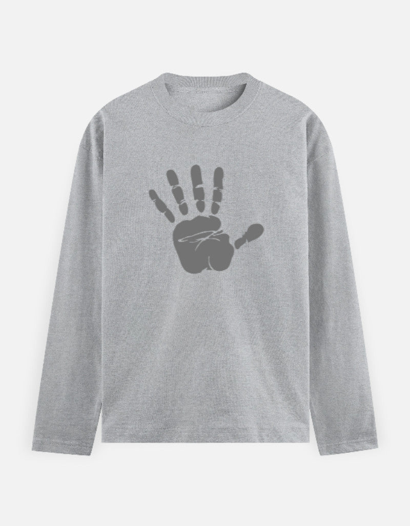 Men's Bold Handprint Full Sleeve Cotton Graphic T-Shirt – 7K Kart