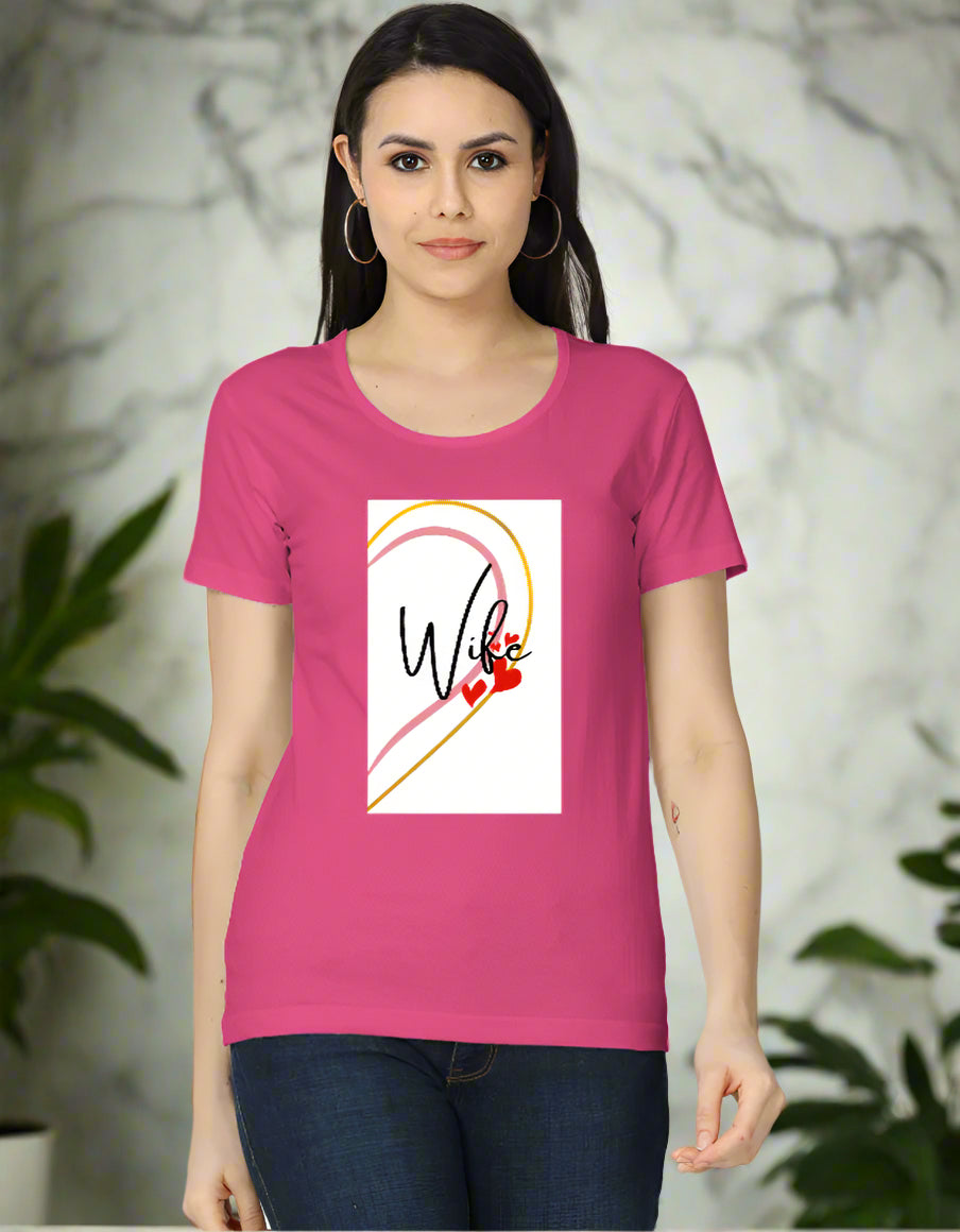 Women’s cotton T-shirt with “Wife” heart graphic design
