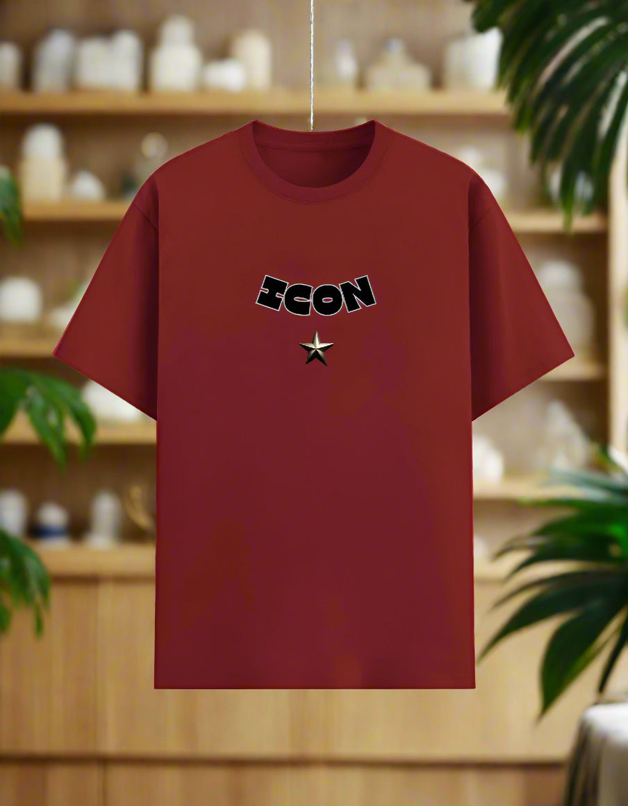 Bold ICON Star Men's T-Shirt in Black - Minimalist Graphic Design