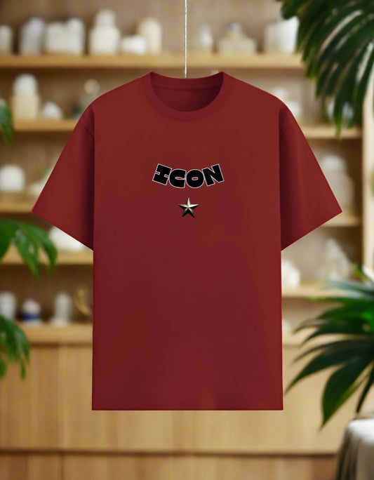 Bold ICON Star Men's T-Shirt in Black - Minimalist Graphic Design