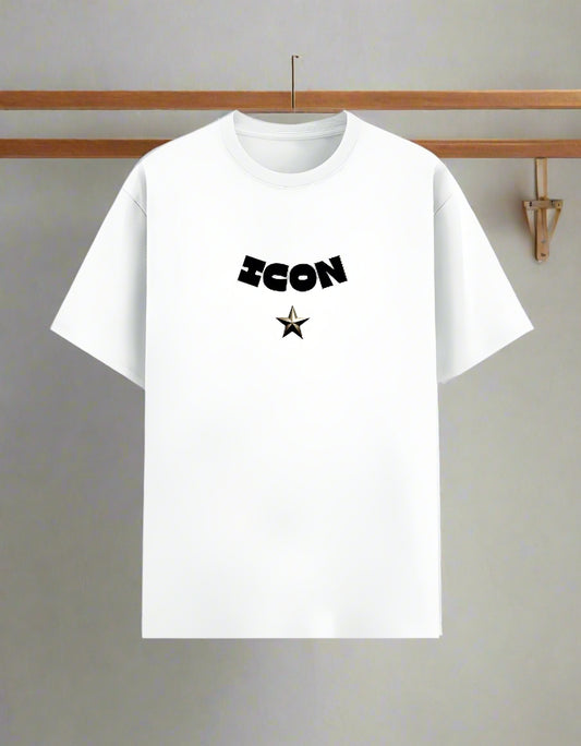 Bold ICON Star Men's T-Shirt in Black - Minimalist Graphic Design