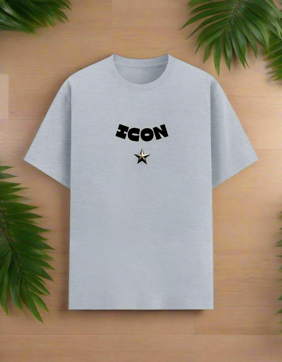 Bold ICON Star Men's T-Shirt in Black - Minimalist Graphic Design