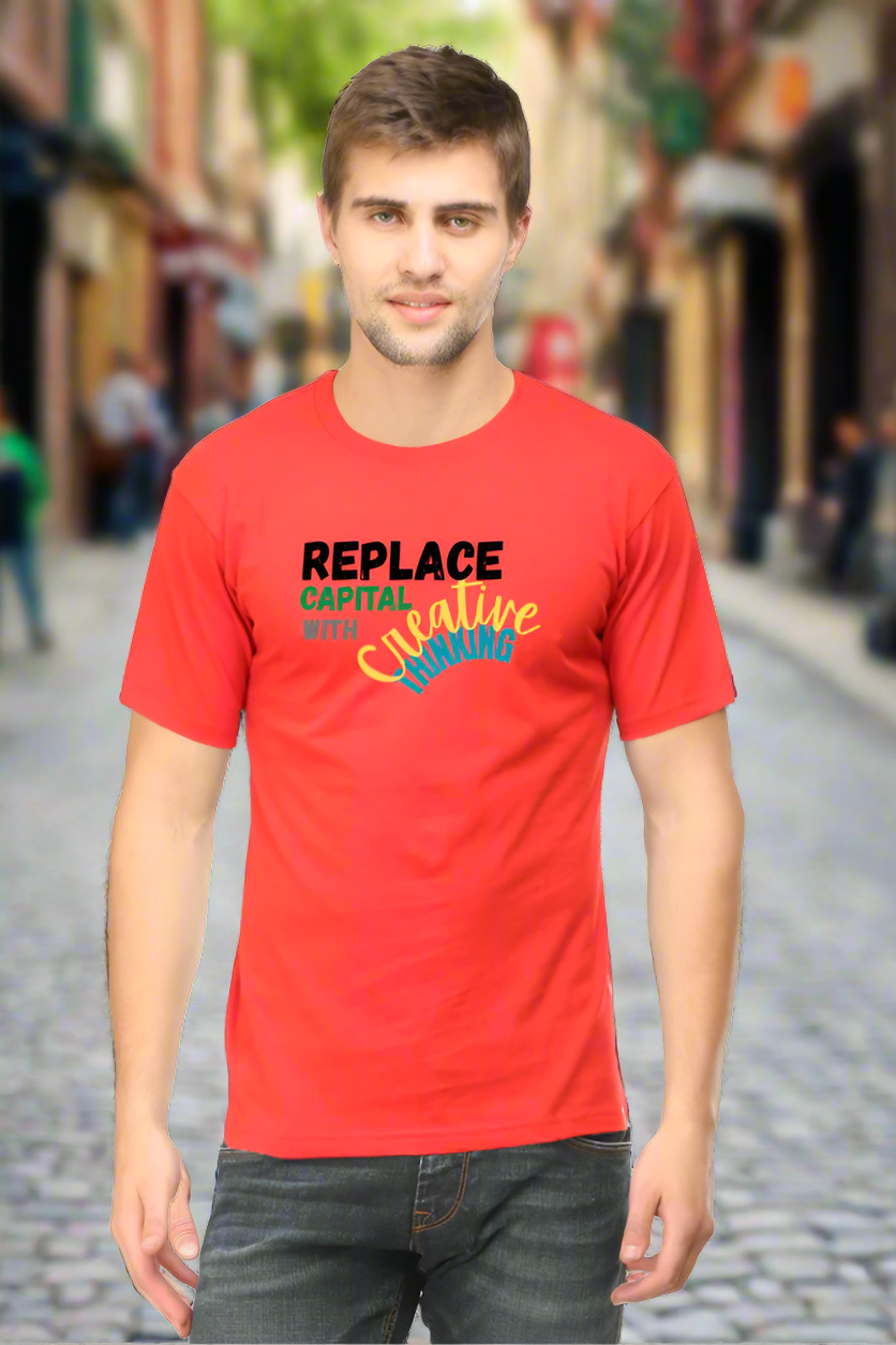 Creative Thinking T-Shirt with Light Bulb Brain Graphic Design