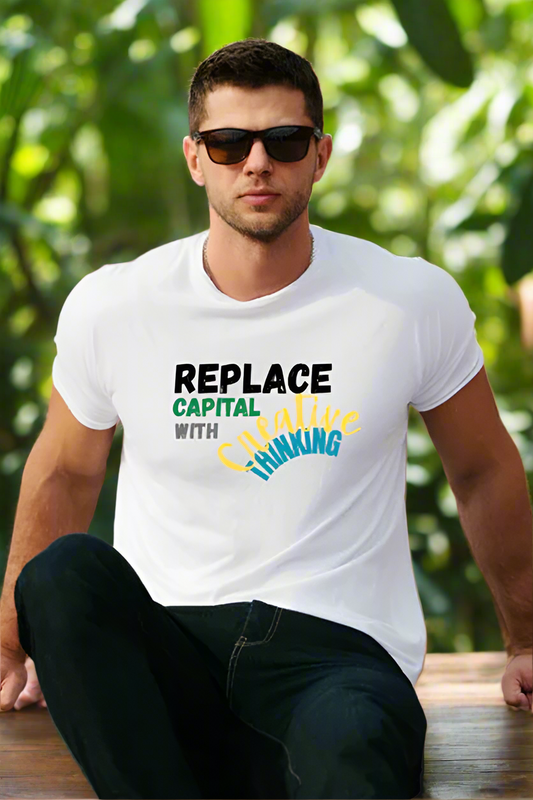 Creative Thinking T-Shirt with Light Bulb Brain Graphic Design