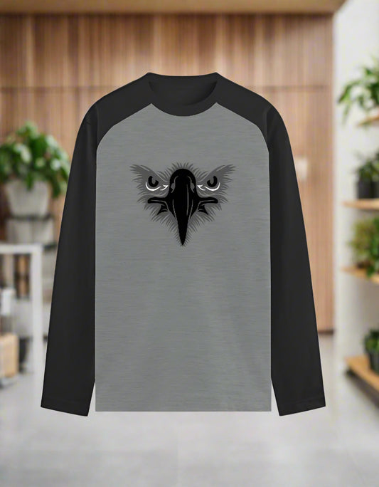 Men’s Eagle Print Cotton Raglan T-Shirt – Bold Streetwear Style | 7K Kart