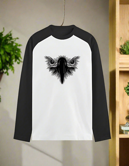 Men’s Eagle Print Cotton Raglan T-Shirt – Bold Streetwear Style | 7K Kart